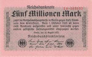 5 Millionen Mark 1923